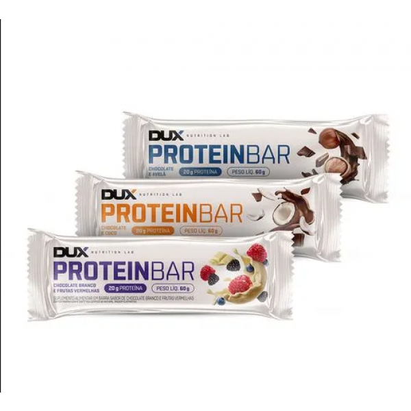 PROTEIN BAR 60G CHOCOLATE BRANCO COM FRUTAS VERMELHAS DUX