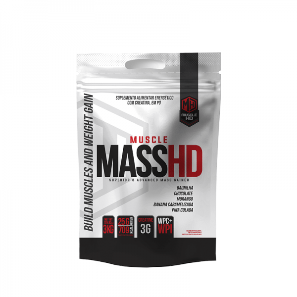 MUSCLE MASS HD 3KG (COM CREATINA) MORANGO MHD