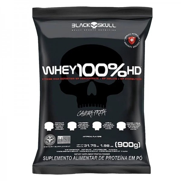 WHEY 100  HD BAUNILHA 900G REFIL - BLACK SKULL