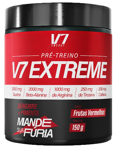 Pre Treino V7 Extreme Frutas Vermelhas 150g  