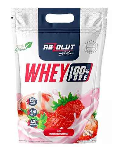 WHEY CONCENTRADO 100% MORANGO C CHANT ABSOLUT REFIL