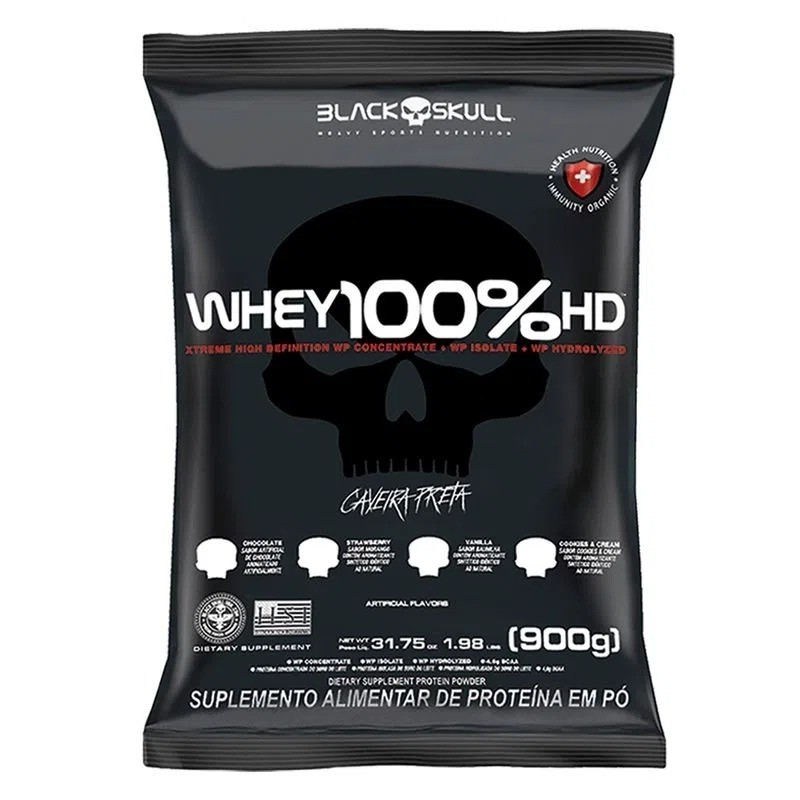 WHEY 100  HD BAUNILHA 900G REFIL - BLACK SKULL